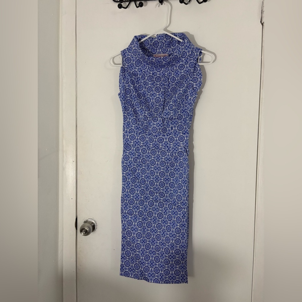 NWT LAUREN GOLD Blue Patterned Women's Dress